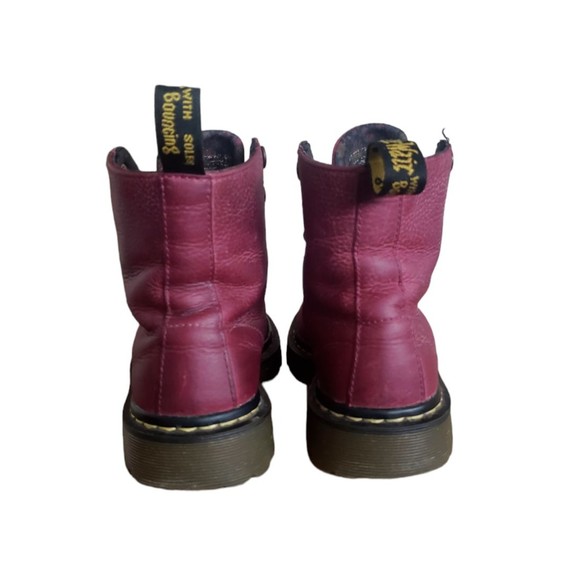 Dr Martens Women's Luana AW004 Cherry Red Leather Combat Boots Size 5 - Picture 5 of 11